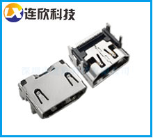 hdmi插座母座19PIN HDMI連接器廠家HDMI AF母座前插后貼式連接器